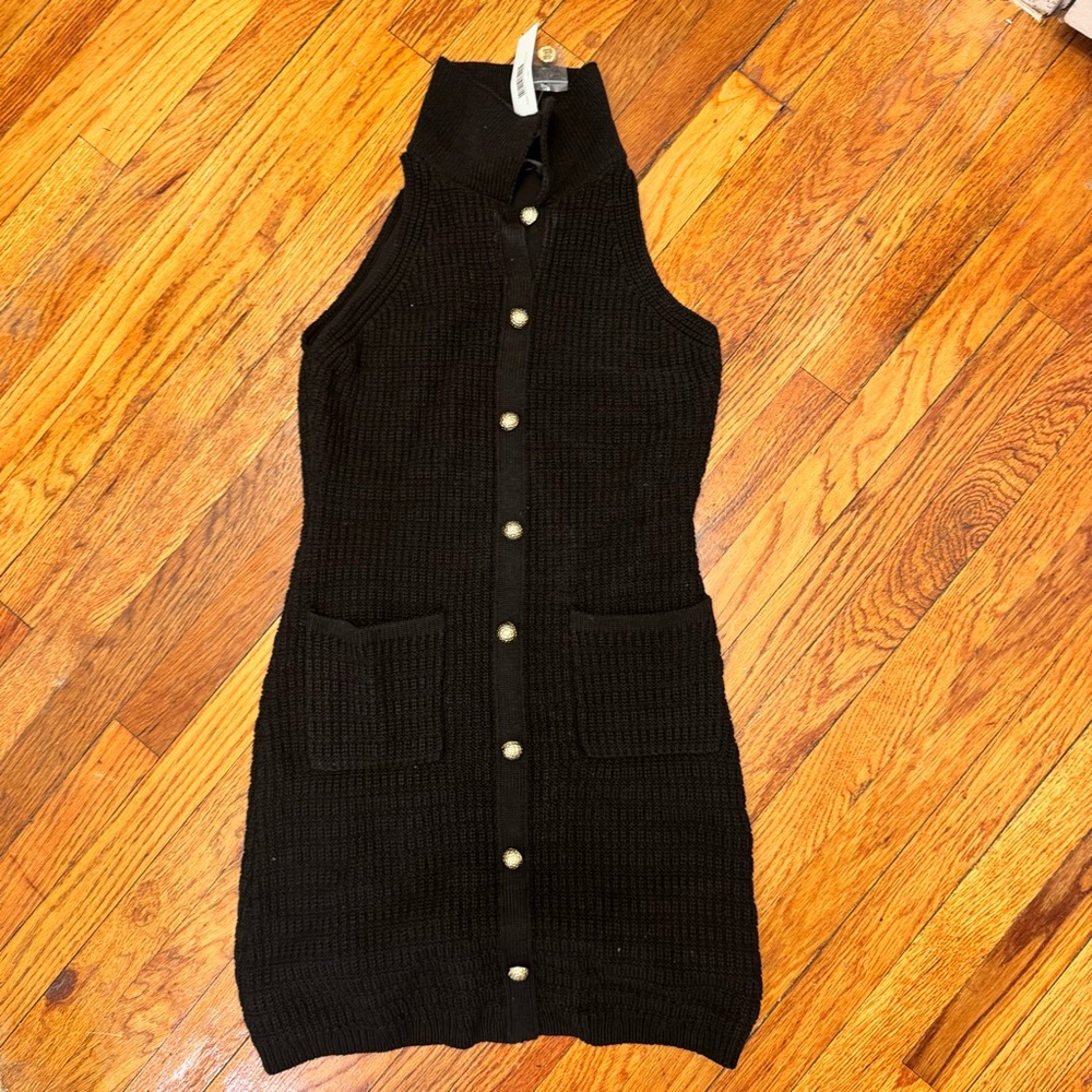 Vici Endless Rose Black Knit Mini Dress